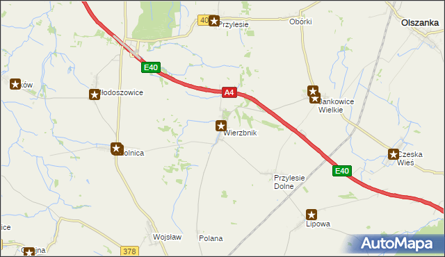 mapa Wierzbnik gmina Grodków, Wierzbnik gmina Grodków na mapie Targeo