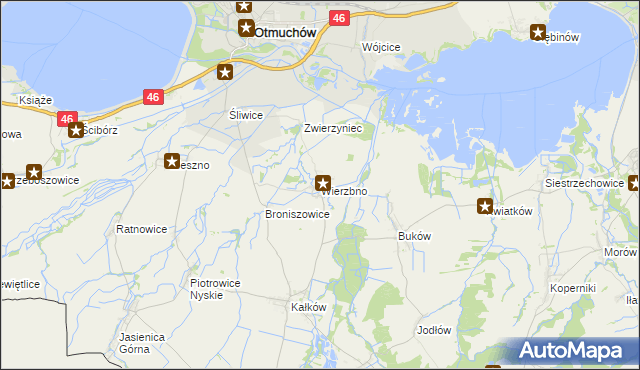 mapa Wierzbno gmina Otmuchów, Wierzbno gmina Otmuchów na mapie Targeo