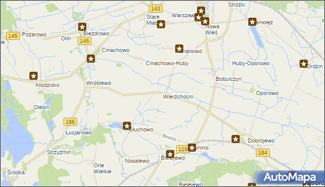 mapa Wierzchocin, Wierzchocin na mapie Targeo