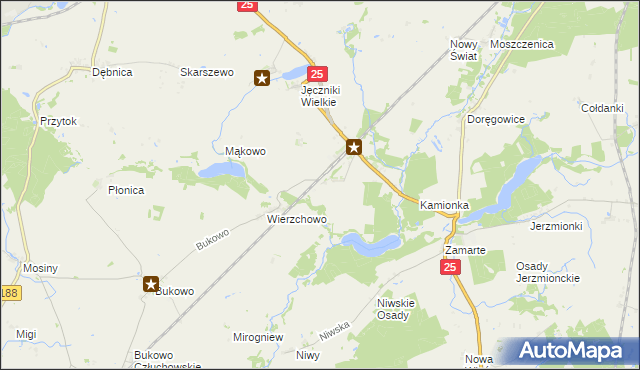 mapa Wierzchowo-Dworzec, Wierzchowo-Dworzec na mapie Targeo