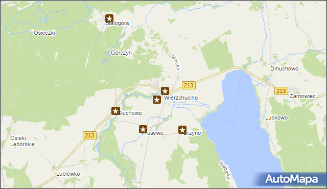 mapa Wierzchucino, Wierzchucino na mapie Targeo