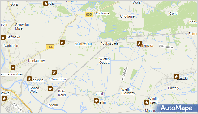 mapa Wietlin Osada, Wietlin Osada na mapie Targeo