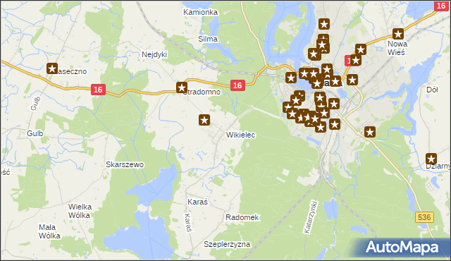 mapa Wikielec gmina Iława, Wikielec gmina Iława na mapie Targeo