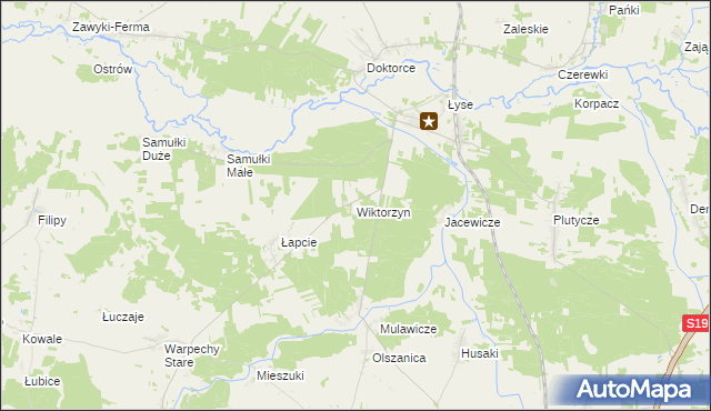 mapa Wiktorzyn gmina Wyszki, Wiktorzyn gmina Wyszki na mapie Targeo