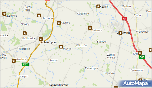 mapa Wilczków gmina Żórawina, Wilczków gmina Żórawina na mapie Targeo