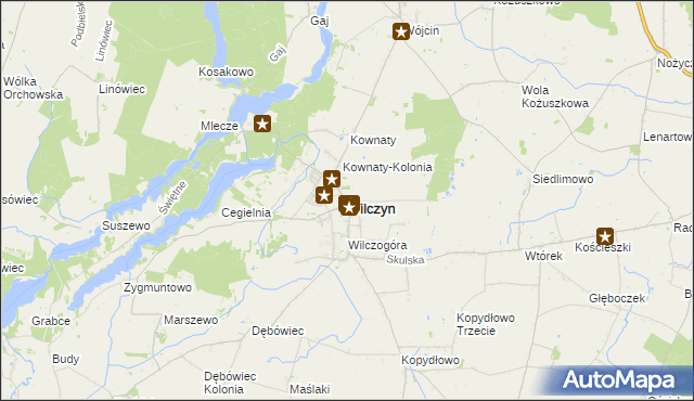 mapa Wilczyn powiat koniński, Wilczyn powiat koniński na mapie Targeo