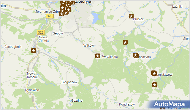 mapa Wilków-Osiedle, Wilków-Osiedle na mapie Targeo