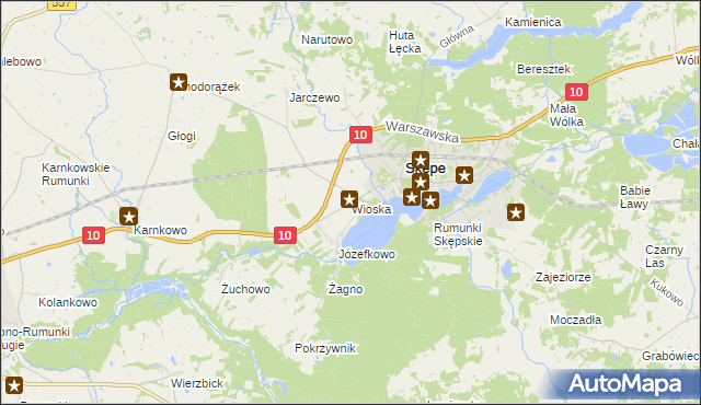 mapa Wioska gmina Skępe, Wioska gmina Skępe na mapie Targeo