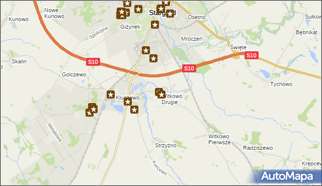 mapa Witkowo Drugie, Witkowo Drugie na mapie Targeo