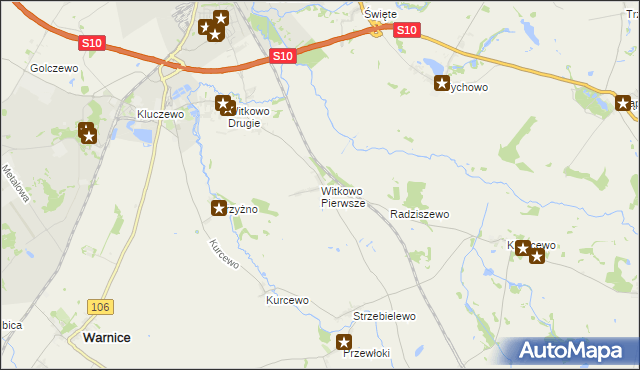 mapa Witkowo Pierwsze, Witkowo Pierwsze na mapie Targeo