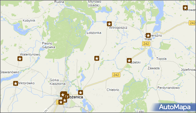 mapa Witrogoszcz-Osada, Witrogoszcz-Osada na mapie Targeo