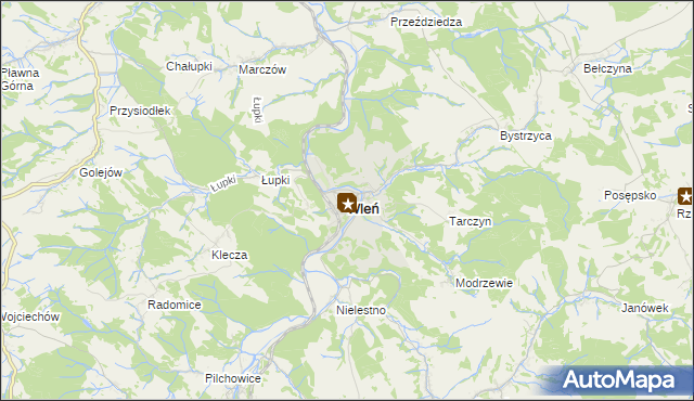 mapa Wleń, Wleń na mapie Targeo