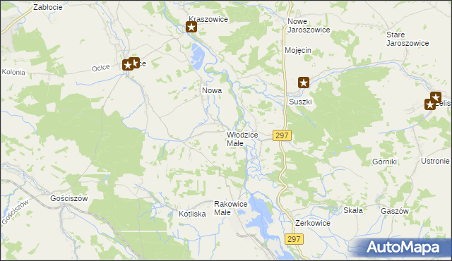 mapa Włodzice Małe, Włodzice Małe na mapie Targeo