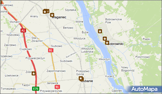 mapa Włoszyca Lubańska, Włoszyca Lubańska na mapie Targeo