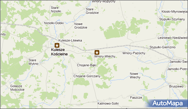 mapa Wnory-Wiechy, Wnory-Wiechy na mapie Targeo