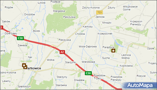 mapa Wola-Dąbrowa, Wola-Dąbrowa na mapie Targeo