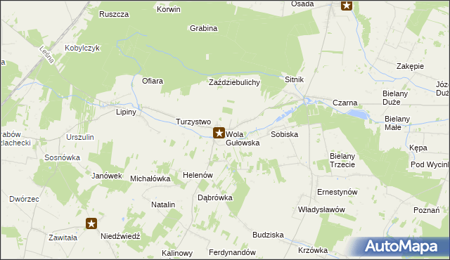 mapa Wola Gułowska, Wola Gułowska na mapie Targeo