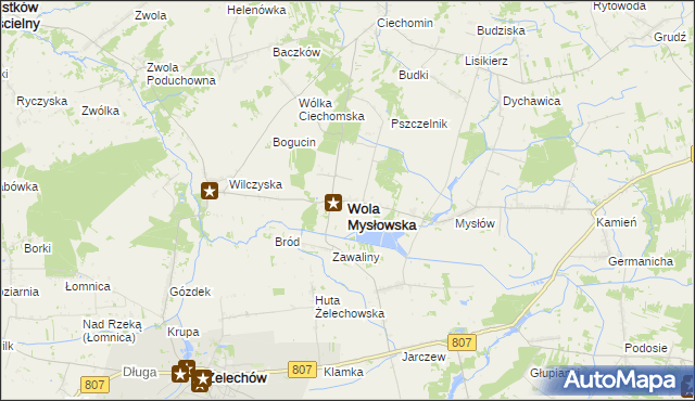 mapa Wola Mysłowska, Wola Mysłowska na mapie Targeo