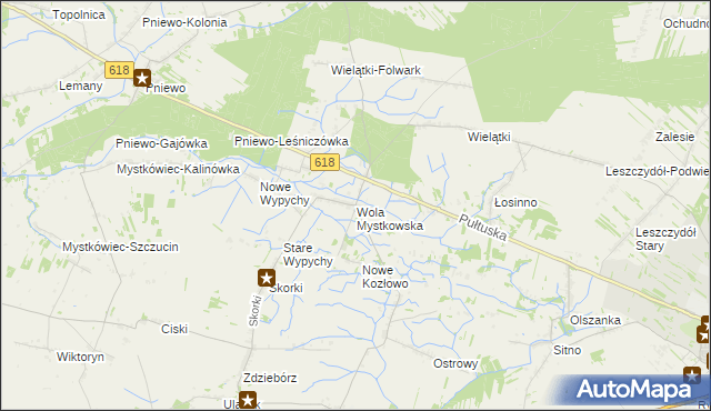 mapa Wola Mystkowska, Wola Mystkowska na mapie Targeo