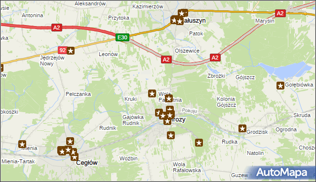 mapa Wola Paprotnia, Wola Paprotnia na mapie Targeo