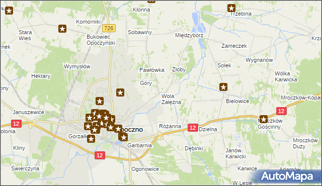 mapa Wola Załężna, Wola Załężna na mapie Targeo