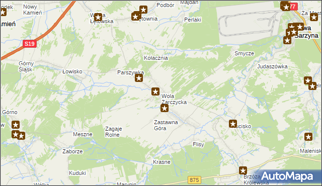 mapa Wola Zarczycka, Wola Zarczycka na mapie Targeo