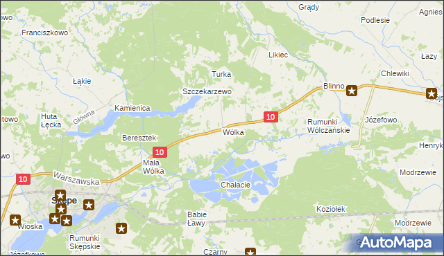 mapa Wólka gmina Skępe, Wólka gmina Skępe na mapie Targeo