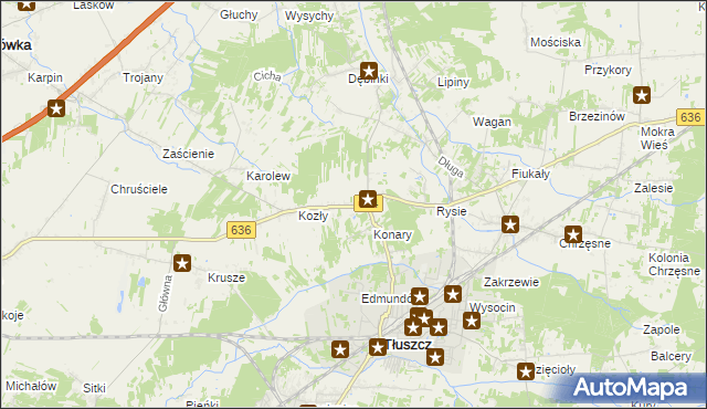 mapa Wólka Kozłowska, Wólka Kozłowska na mapie Targeo