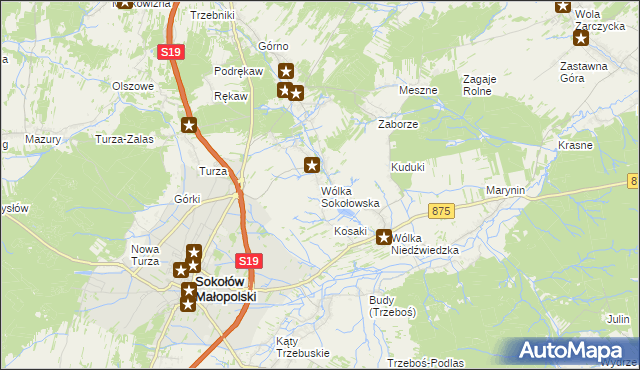 mapa Wólka Sokołowska, Wólka Sokołowska na mapie Targeo