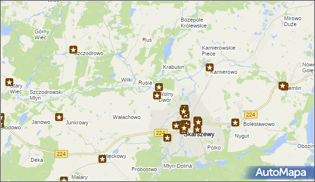 mapa Wolny Dwór, Wolny Dwór na mapie Targeo