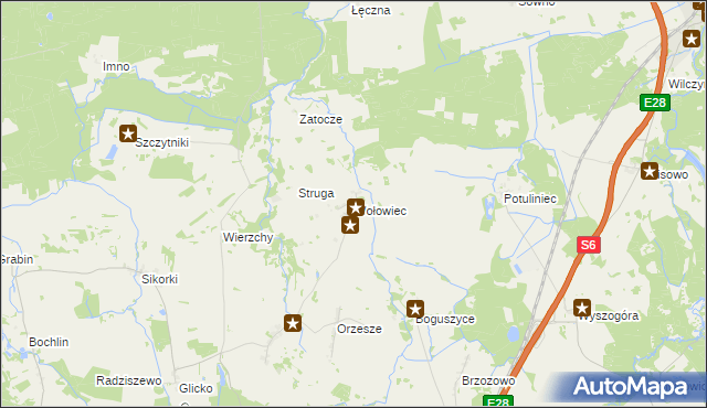 mapa Wołowiec gmina Nowogard, Wołowiec gmina Nowogard na mapie Targeo