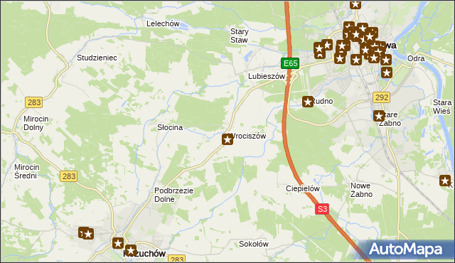 mapa Wrociszów, Wrociszów na mapie Targeo