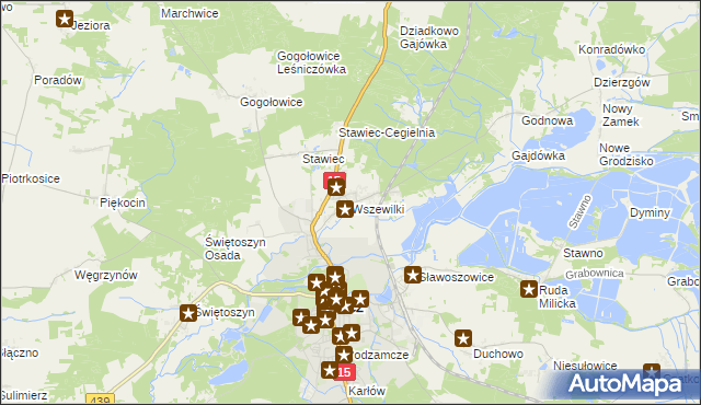 mapa Wszewilki, Wszewilki na mapie Targeo