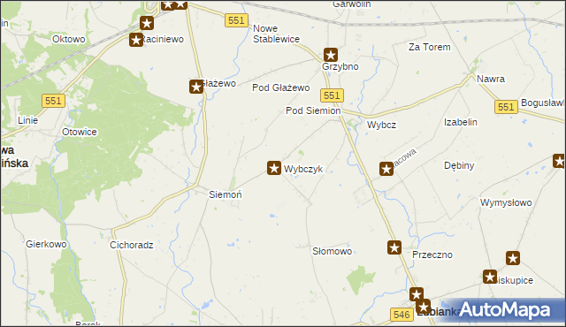 mapa Wybczyk, Wybczyk na mapie Targeo