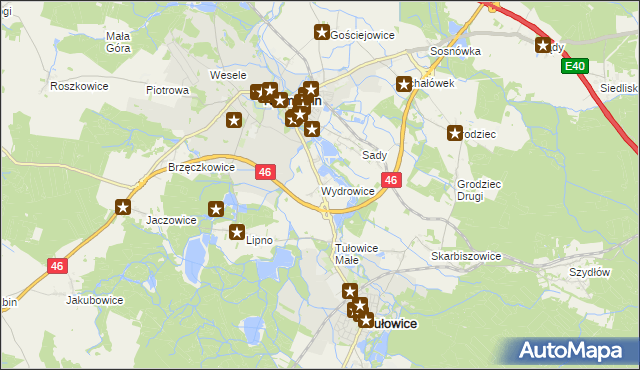 mapa Wydrowice gmina Niemodlin, Wydrowice gmina Niemodlin na mapie Targeo