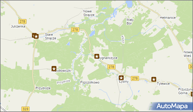 mapa Wygnańczyce, Wygnańczyce na mapie Targeo