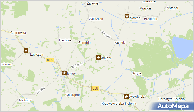 mapa Wyhalew, Wyhalew na mapie Targeo