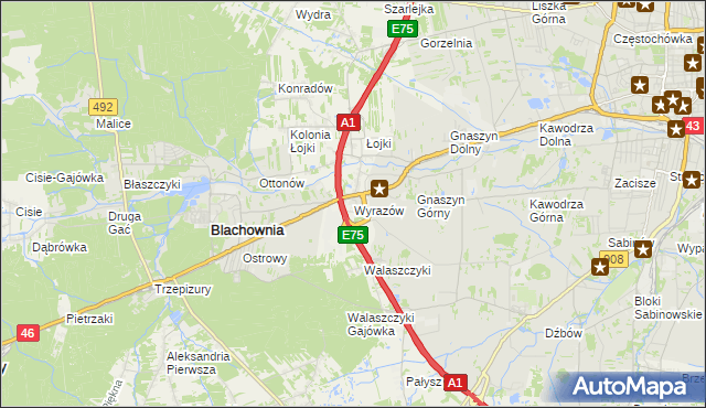 mapa Wyrazów, Wyrazów na mapie Targeo