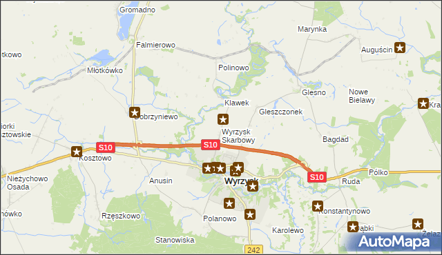 mapa Wyrzysk Skarbowy, Wyrzysk Skarbowy na mapie Targeo