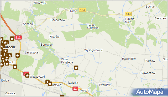 mapa Wysogotówek, Wysogotówek na mapie Targeo