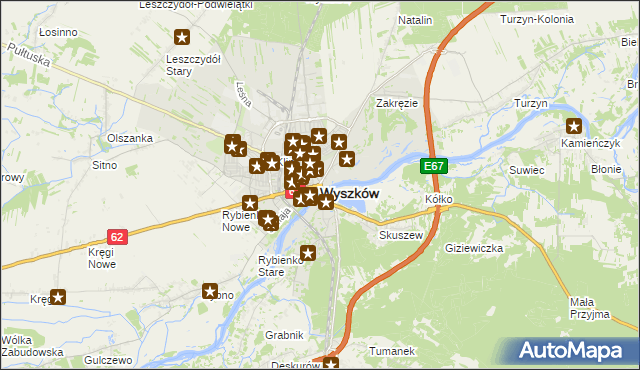 mapa Wyszków, Wyszków na mapie Targeo