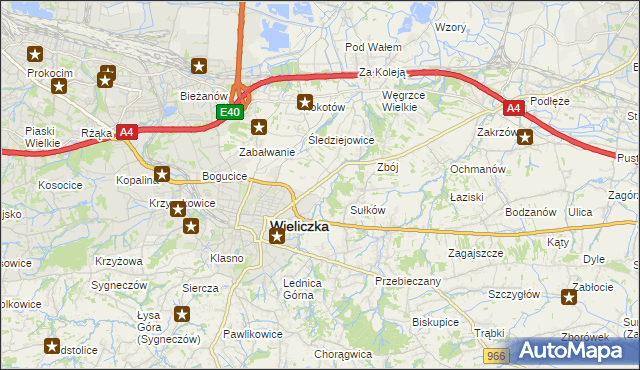mapa Zabawa gmina Wieliczka, Zabawa gmina Wieliczka na mapie Targeo