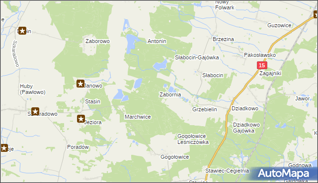 mapa Zabornia gmina Cieszków, Zabornia gmina Cieszków na mapie Targeo