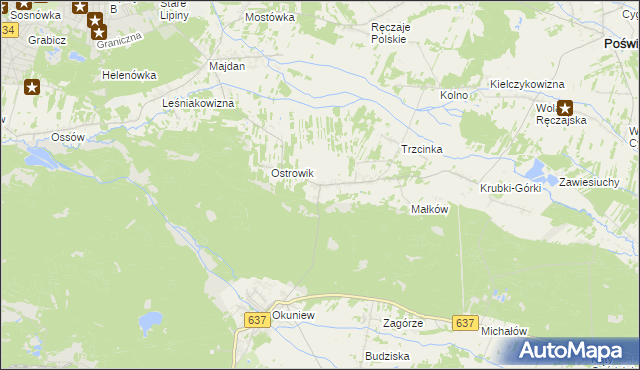 mapa Zabraniec, Zabraniec na mapie Targeo