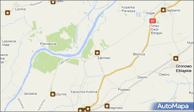 mapa Ząbrowo gmina Stare Pole, Ząbrowo gmina Stare Pole na mapie Targeo