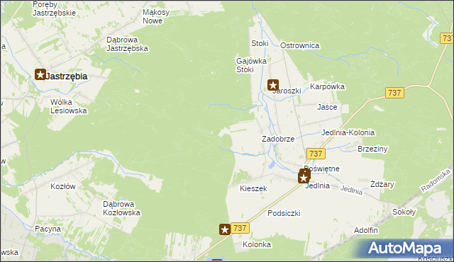 mapa Zadobrze Leśniczówka, Zadobrze Leśniczówka na mapie Targeo