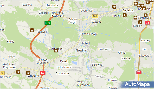 mapa Zagrody gmina Sitkówka-Nowiny, Zagrody gmina Sitkówka-Nowiny na mapie Targeo