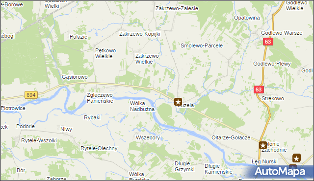 mapa Zakrzewo-Słomy, Zakrzewo-Słomy na mapie Targeo