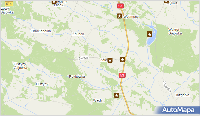 mapa Zalesie gmina Myszyniec, Zalesie gmina Myszyniec na mapie Targeo