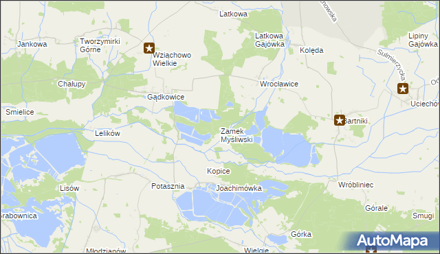 mapa Zamek Myśliwski, Zamek Myśliwski na mapie Targeo